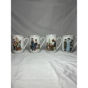 1982 Norman Rockwell Museum Coffee Mugs Set of 4 Vintage